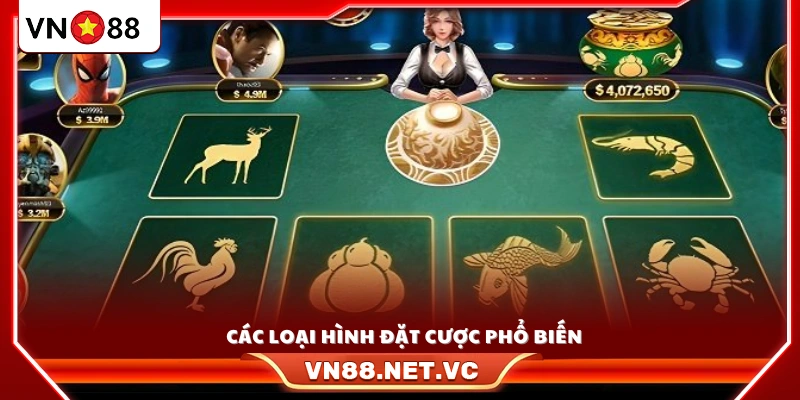 Những kiểu cược thường gặp trong game bầu cua