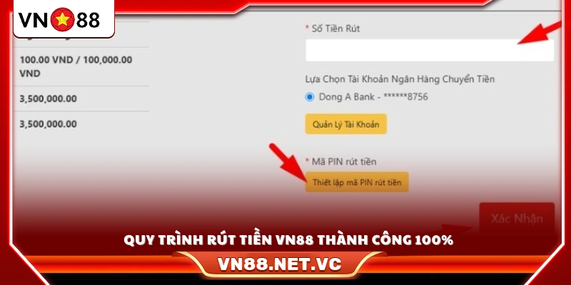 Cách thực hiện rút tiền VN88 an toàn